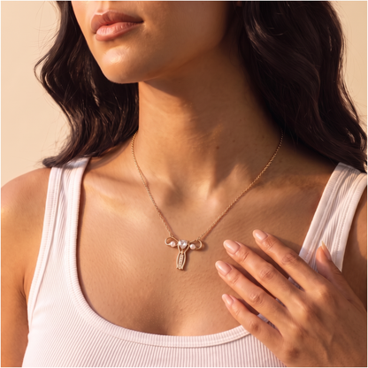 Collana utero con pietra portafortuna personalizzata