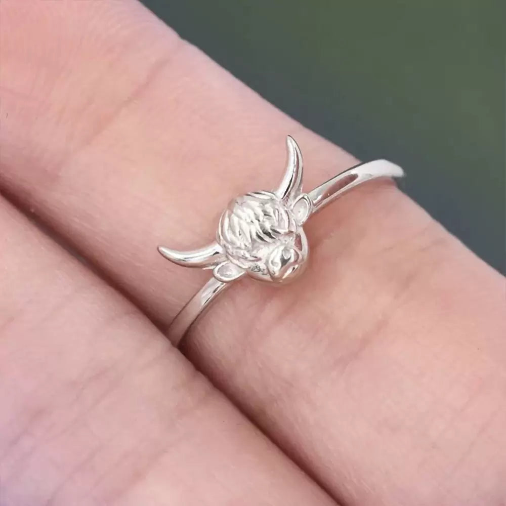 Highland Cow Sterling Silver Ring