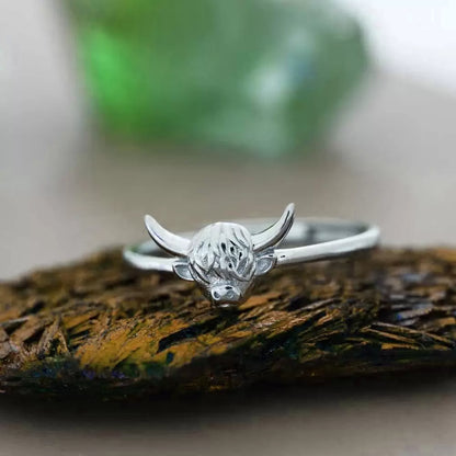 Highland Cow Sterling Silver Ring