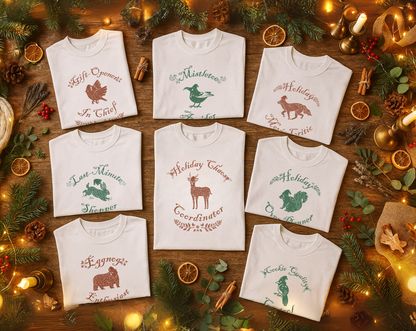 Personalized Family Christmas Roles T-Shirt