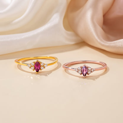 Personalized Marquise Cut Birthstone Ring