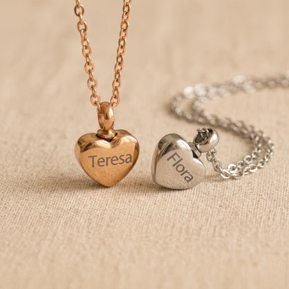 Personalized Tiny Heart Urn Necklace