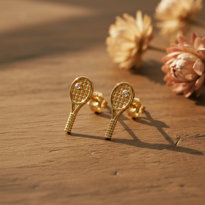 Personalized Tennis Racket Jewelry Set