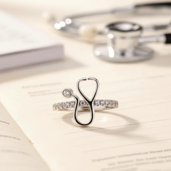 Personalisierter Geburtsstein Stethoskop Ring