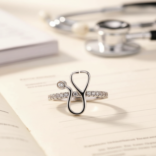 Personalized Birthstone Stethoscope Ring