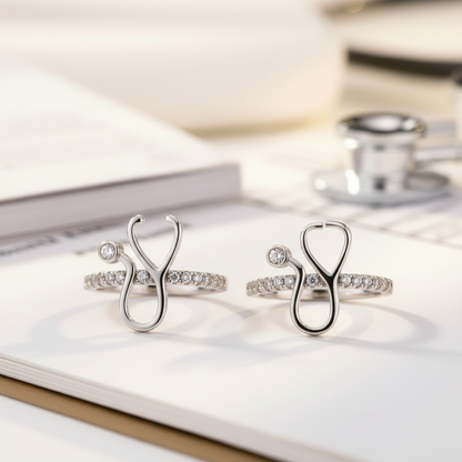 Personalized Birthstone Stethoscope Ring