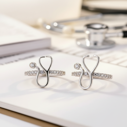 Personalized Birthstone Stethoscope Ring