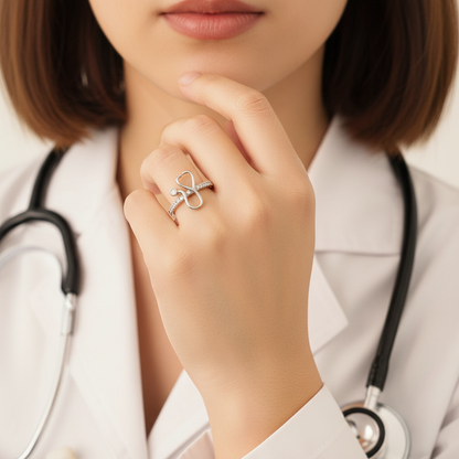 Personalized Birthstone Stethoscope Ring