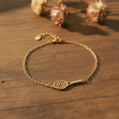 Personalized Tennis Racket Jewelry Set