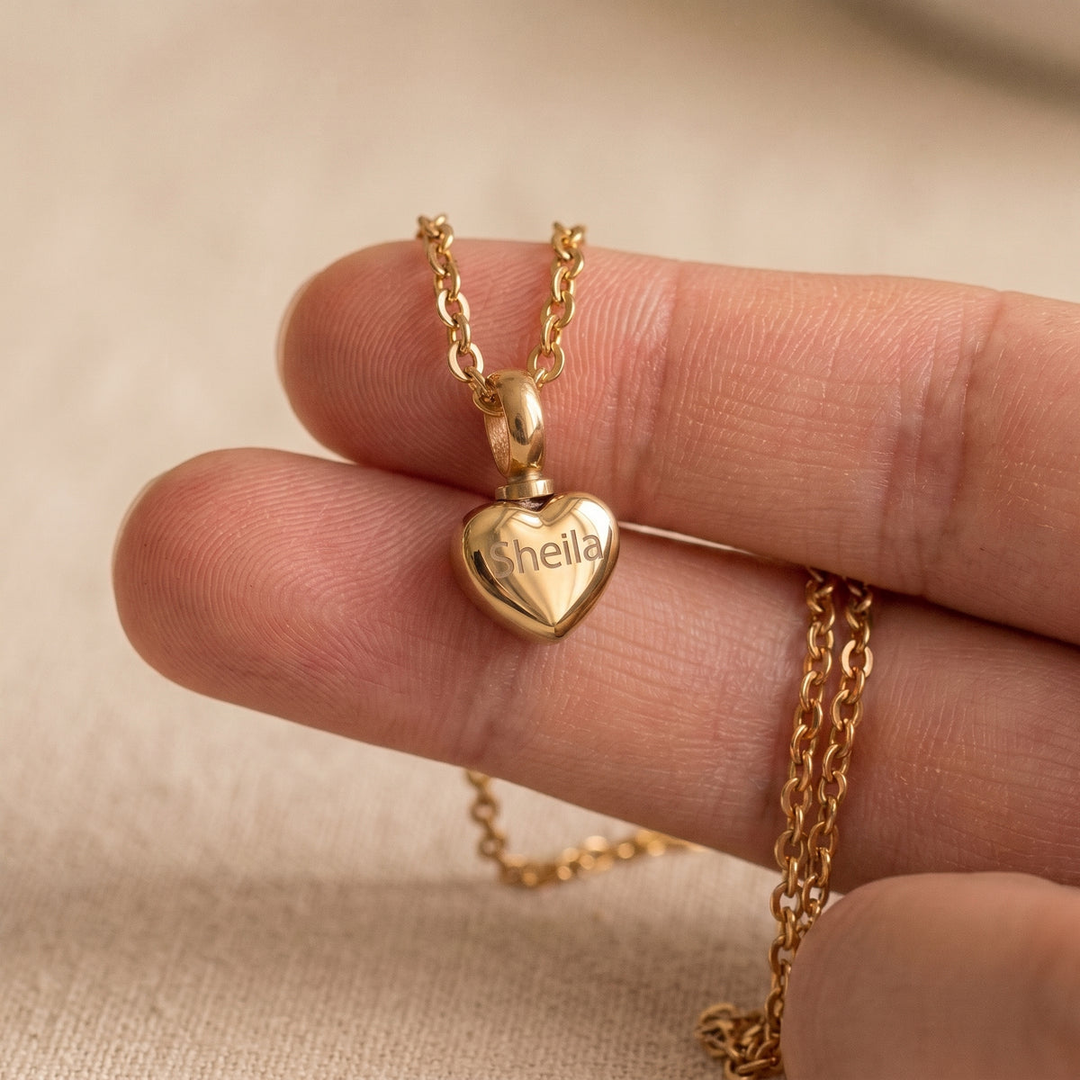 Personalized Tiny Heart Urn Necklace