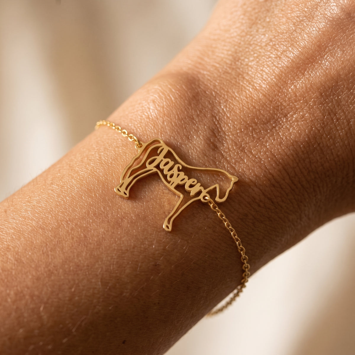 Personalisiertes Armband mit Pferde-Silhouette und Namen