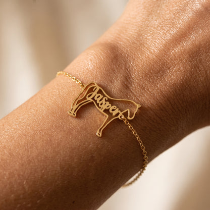 Personalisiertes Armband mit Pferde-Silhouette und Namen
