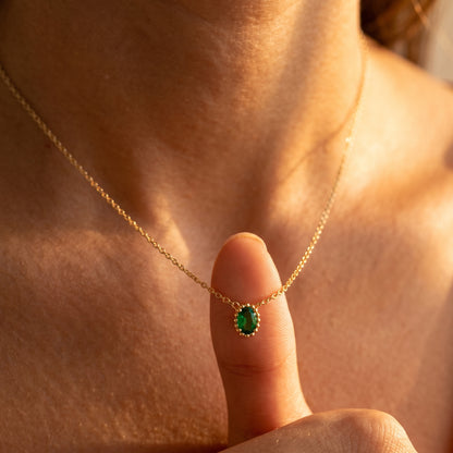 Personalized Oval Birthstones Family Necklace