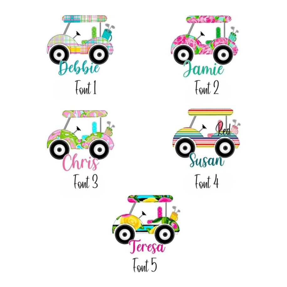 Personalized Name Golf Cart Tote Bag
