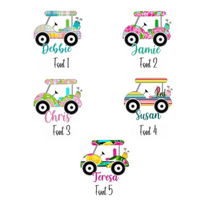 Personalized Name Golf Cart Tote Bag