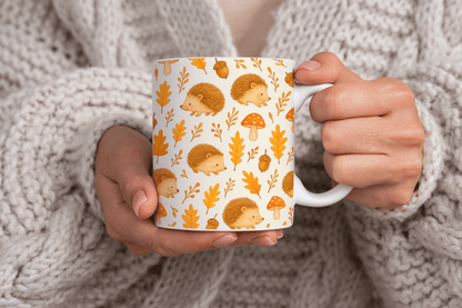 Cozy Autumn Hedgehog Print 11oz Ceramic Mug