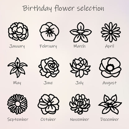 Custom Name & Birth Flower Cross Car Charm