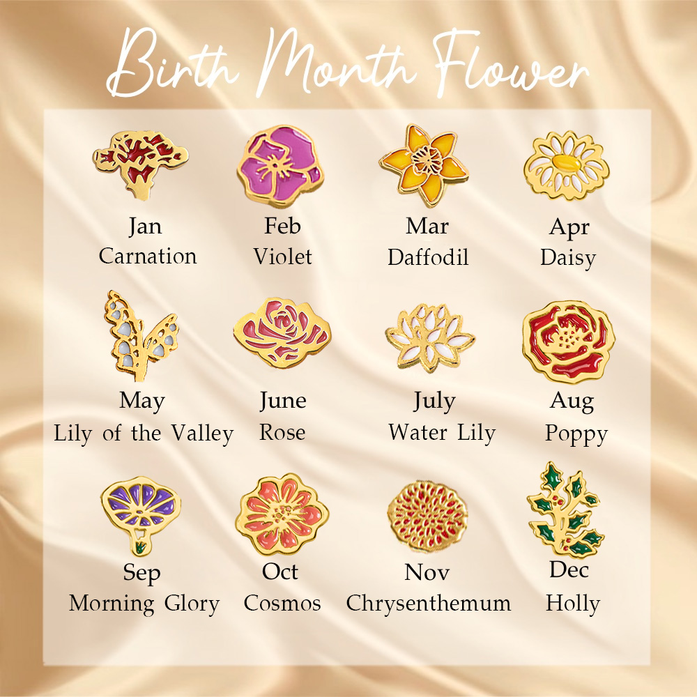 Custom Name & Birth Flower Cross Car Charm