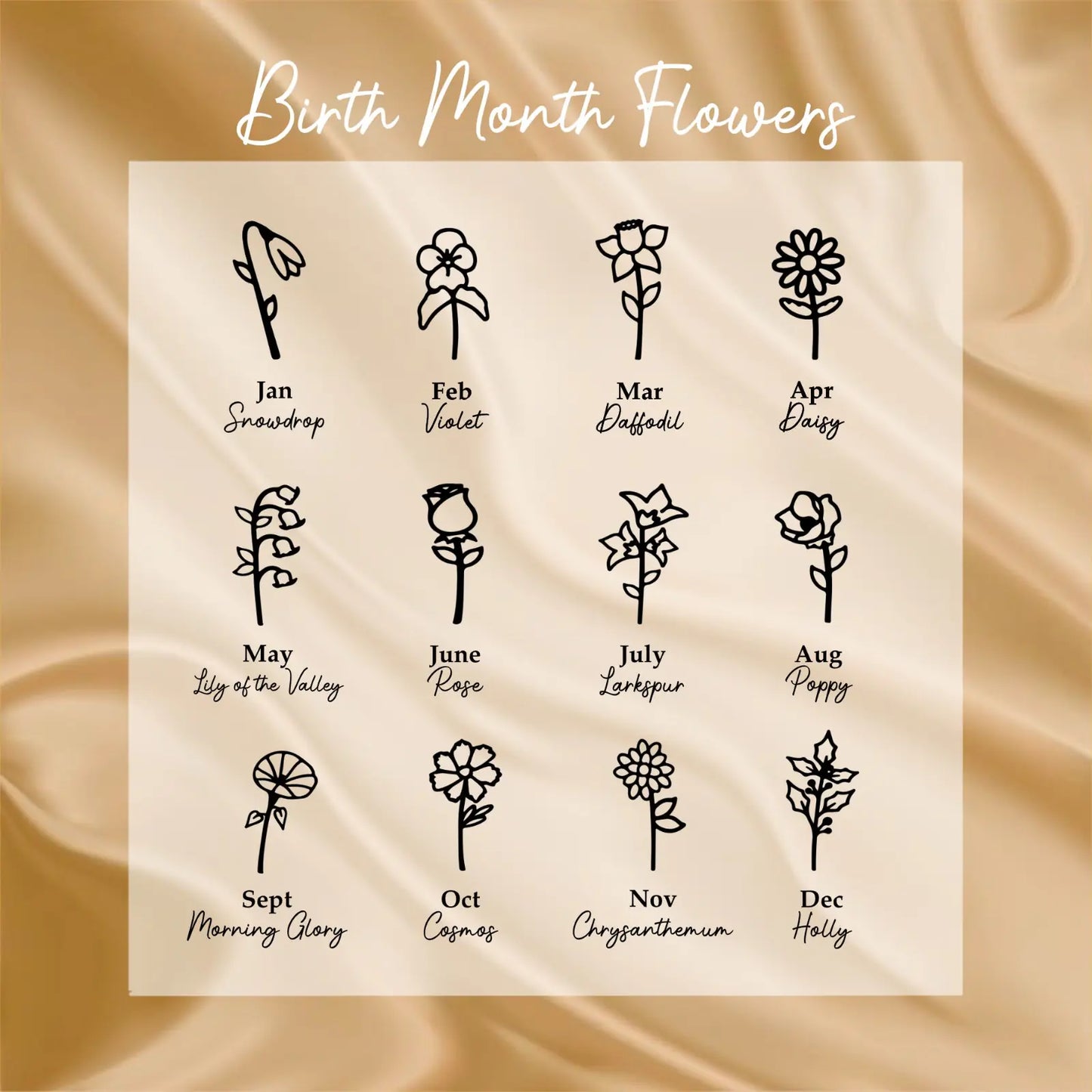 Personalized Matching Birthflowers & Birthstones Ring