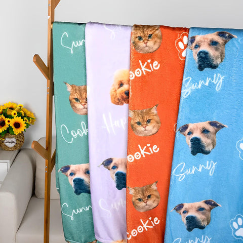 Custom Pet Photo & Name Blanket