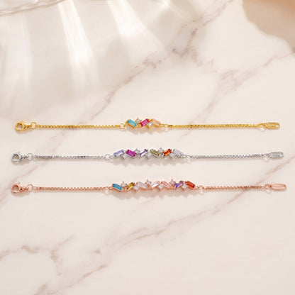 Personalized Baguette Birthstones Bracelet