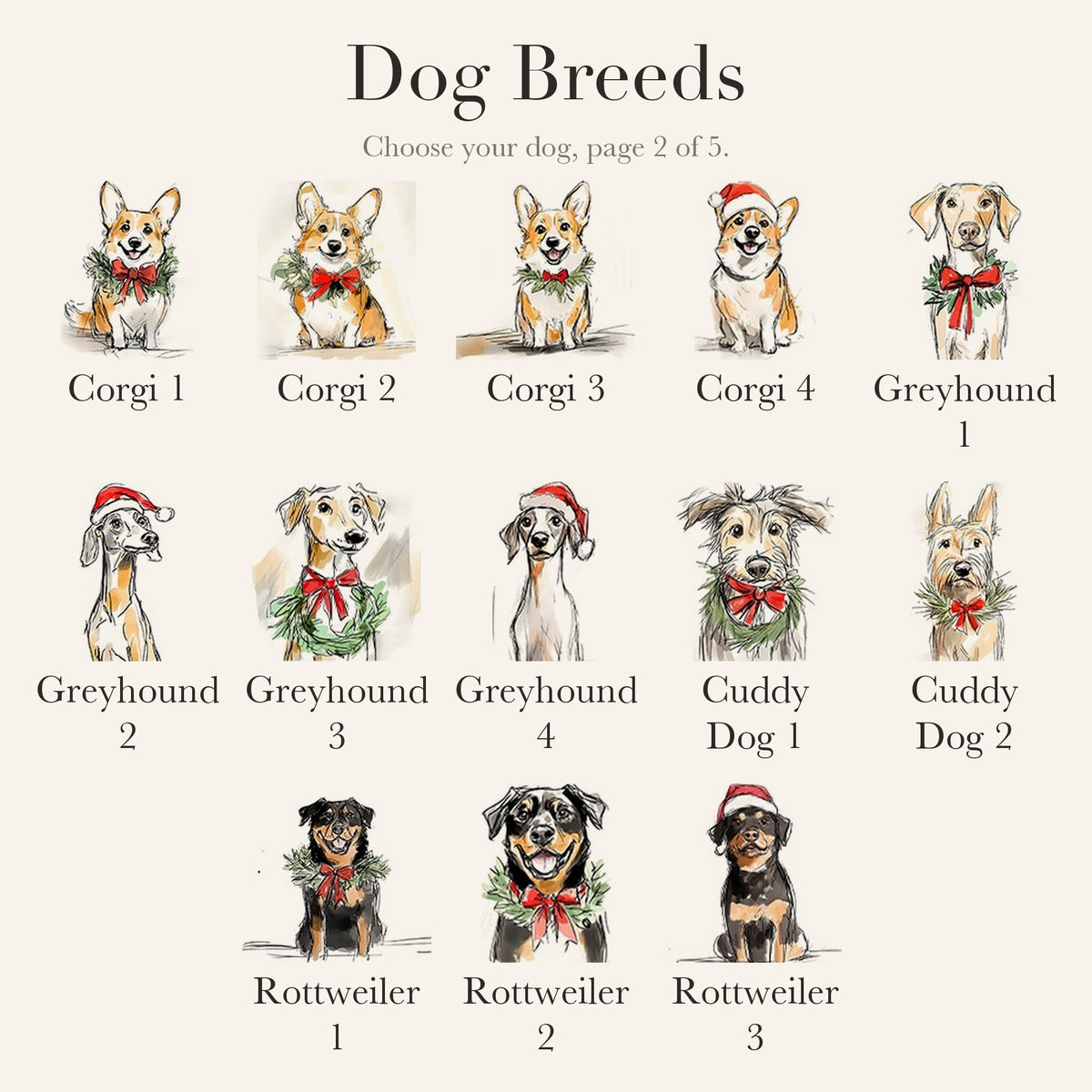Dog breed chart