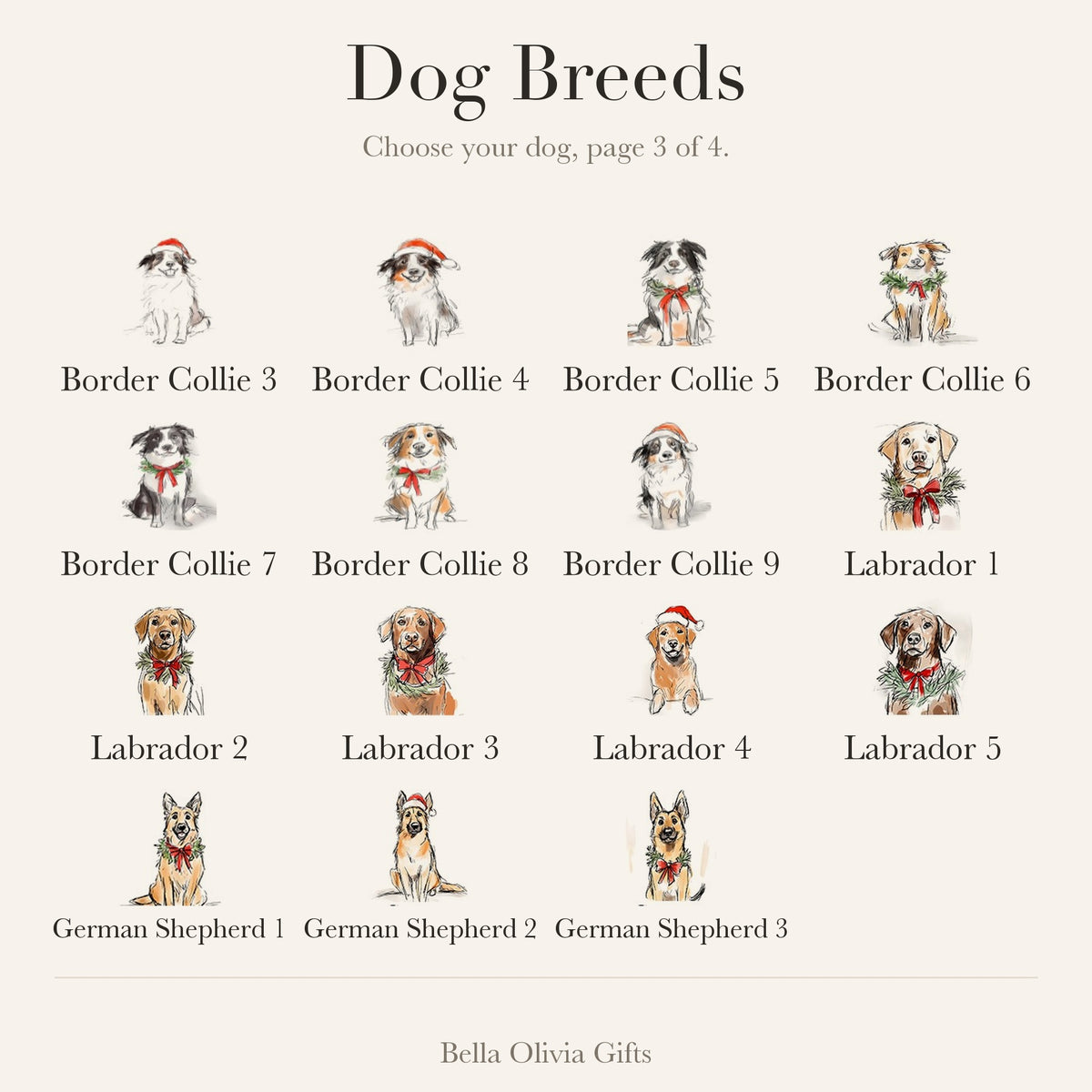 Dog breed chart