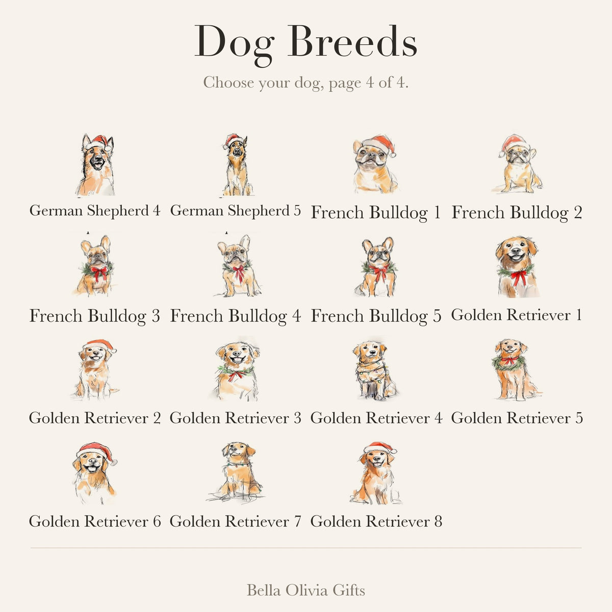 Dog breed chart