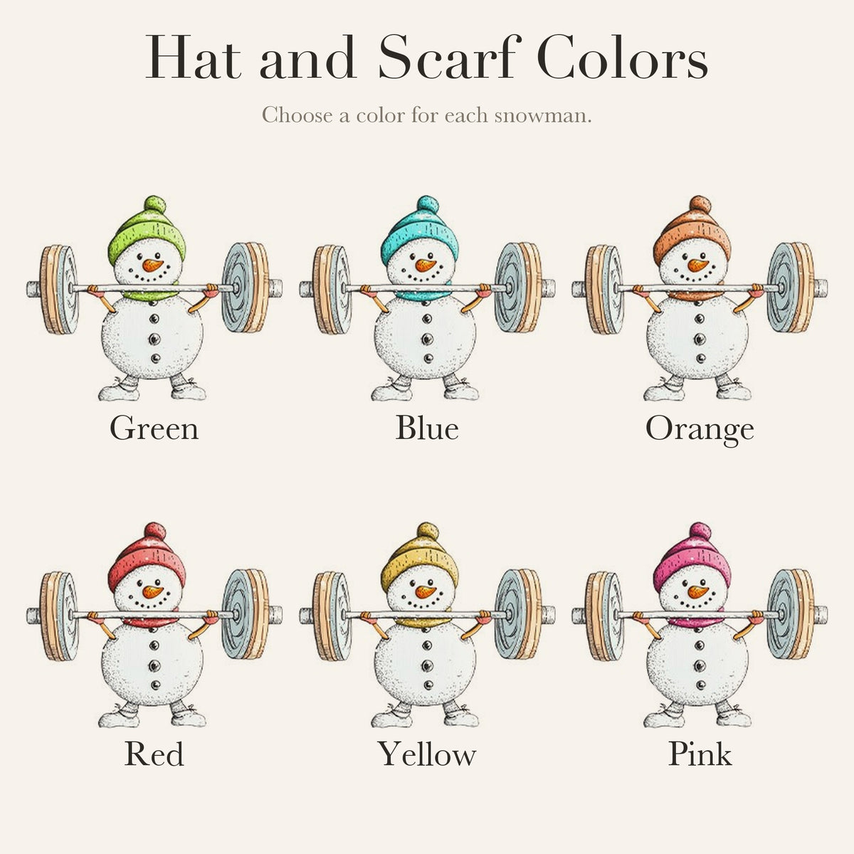 Snowman hat and scarf color chart