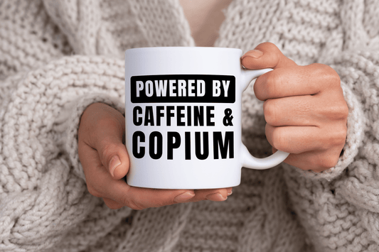 'Powered By Caffeine & Copium' Crypto Enthusiast 11oz Ceramic Mug