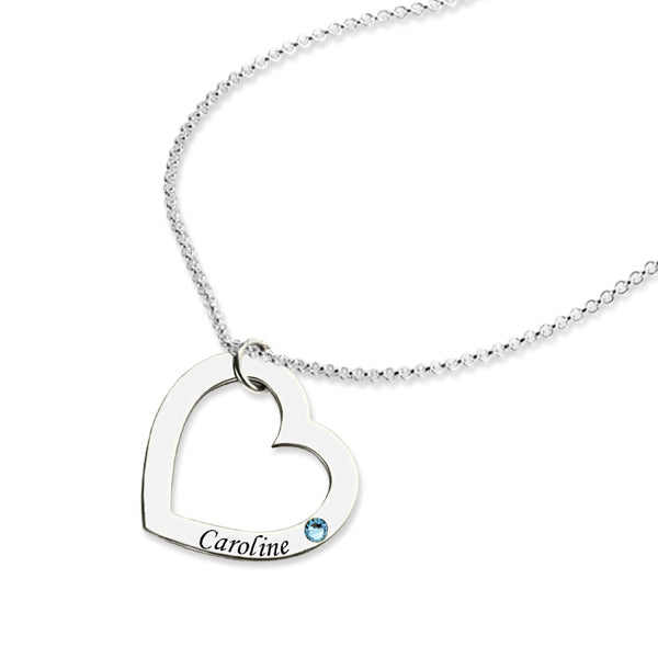 Personalized Birthstone Intertwined Hearts Necklace
