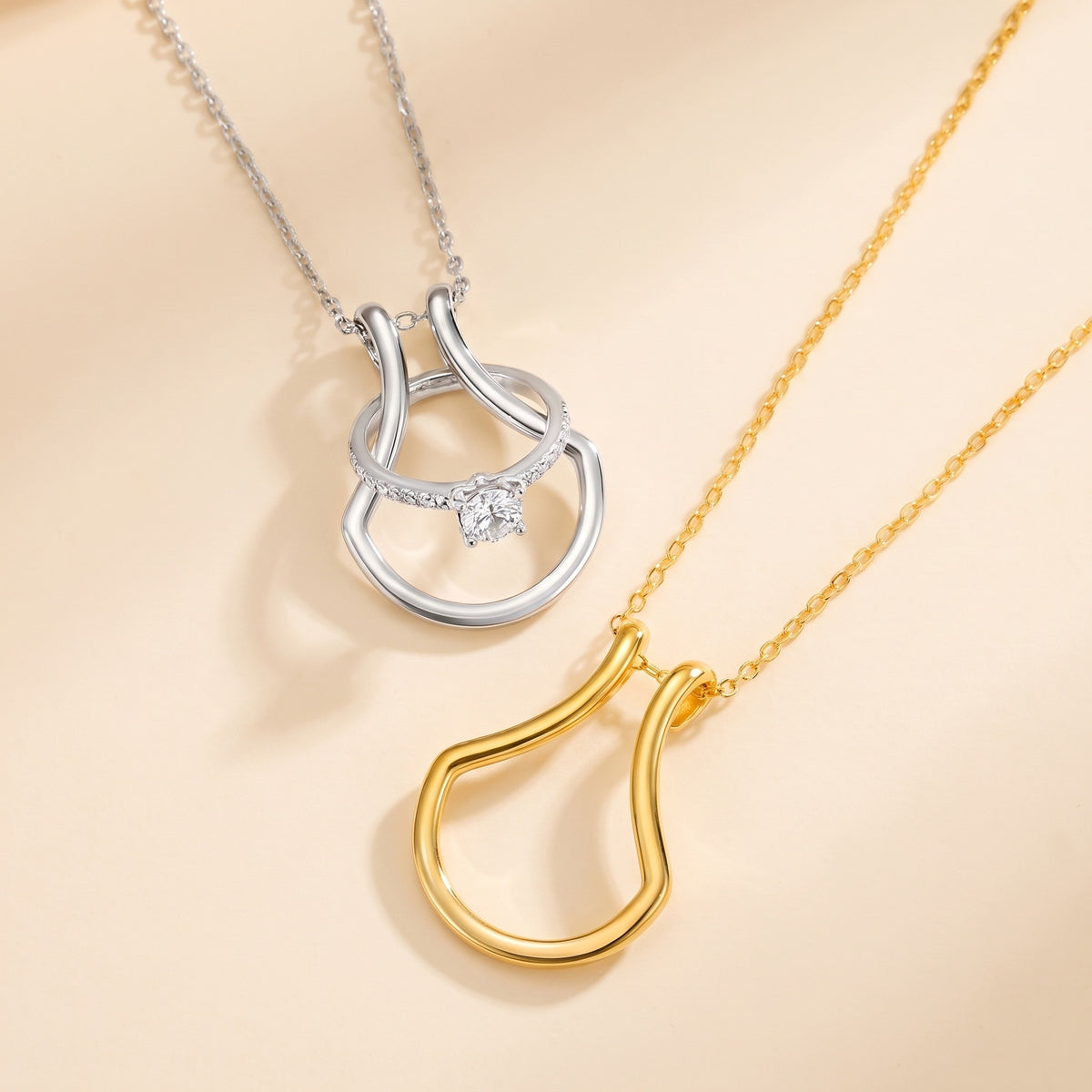 Collana portaanello semplice in argento sterling 925