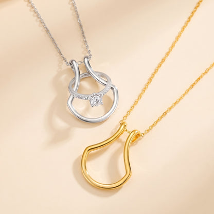 Collana portaanello semplice in argento sterling 925