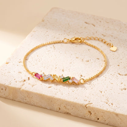 Bracciale personalizzato con pietre portafortuna baguette
