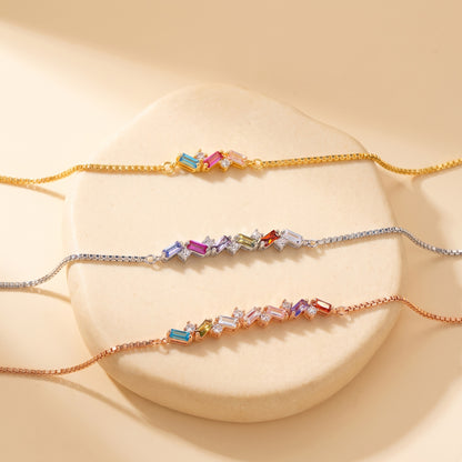 Bracciale personalizzato con pietre portafortuna baguette