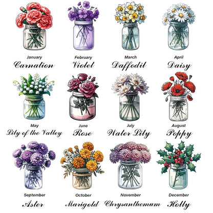 Personalized Name + Birth Flower Sewing Kit Set