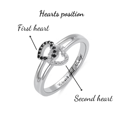 Personalized Interlocking Hearts Ring
