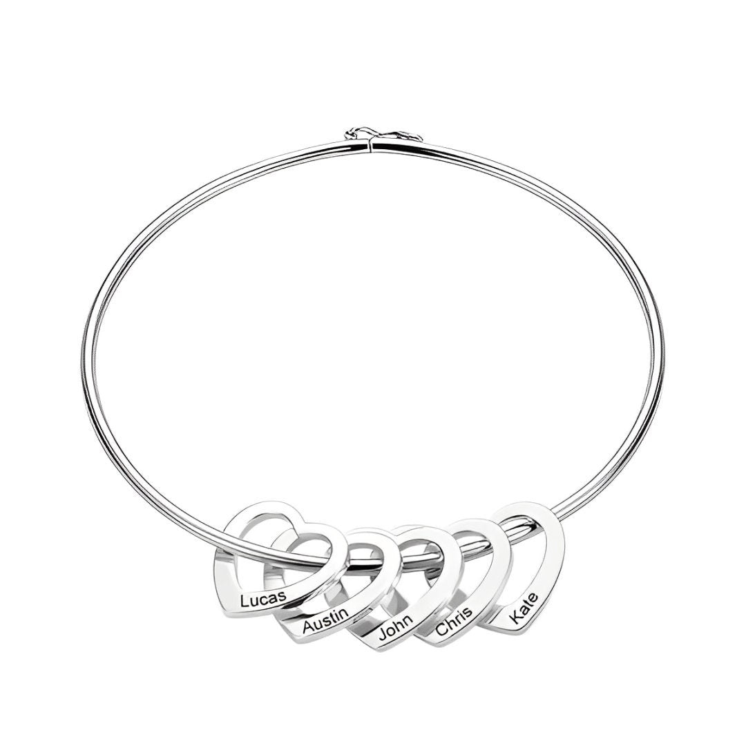 Customized Heart Pendants Bracelet