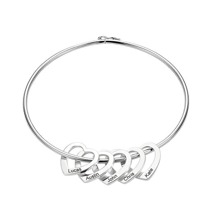 Customized Heart Pendants Bracelet