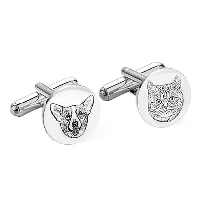 Custom Cufflinks with Pet Portrait