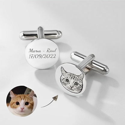 Custom Cufflinks with Pet Portrait