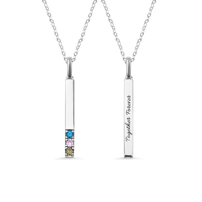 Customized Crystal Birthstones Bar Necklace
