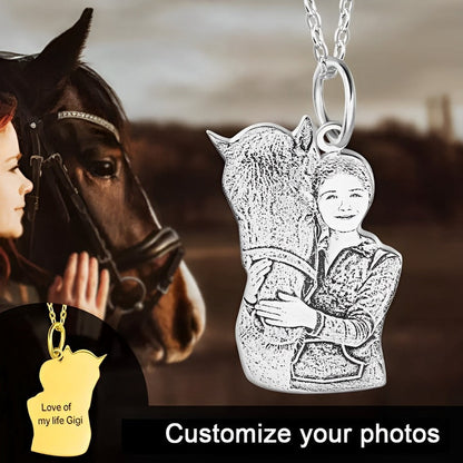 Custom Name Horse Portrait Necklace
