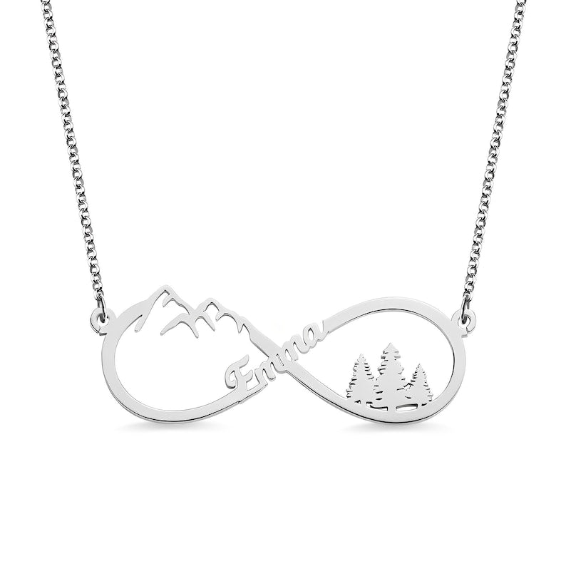 Mountain Infinity Name Necklace