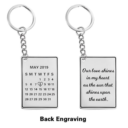 Personalized Date Keychain with Street Sign