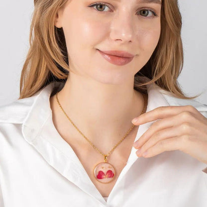 Personalized Resin Birth Flower Necklace