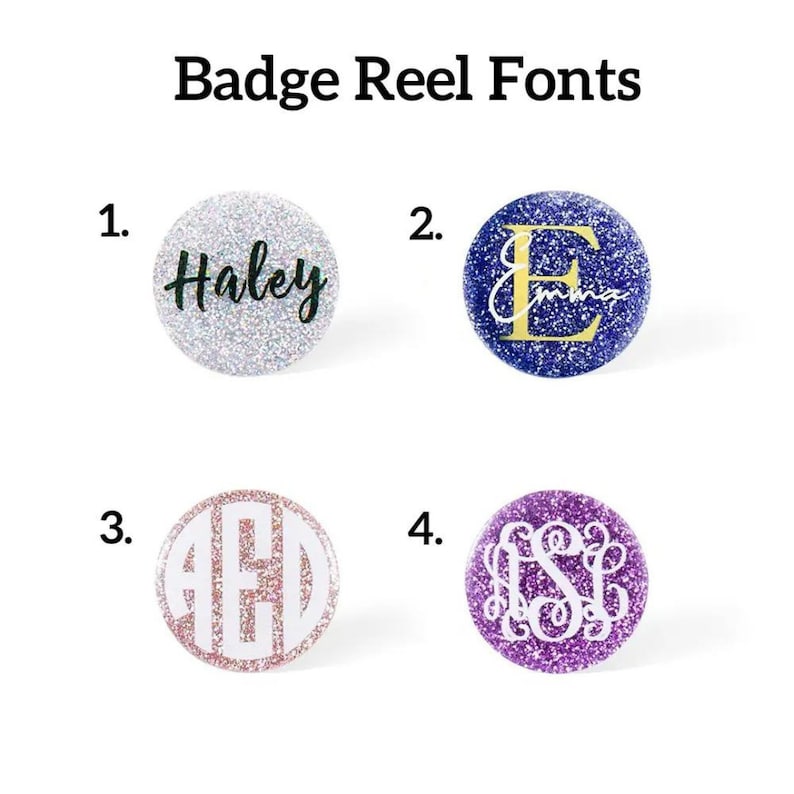 Custom Glitter ID Badge Holder & Scrubs Clip
