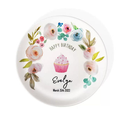 Happy Birthday Plate with Cutom Name & Date