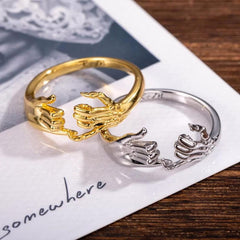 Pinky Promise Skeletthände-Ring mit individueller Gravur