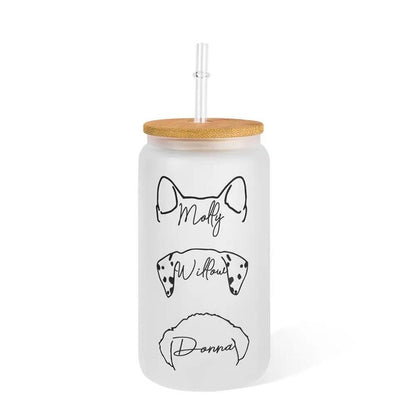 Personalized Dog Ear Glass Can